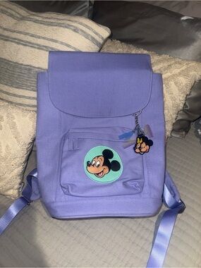 Disney Lilac Mickey Patch Backpack with Key Charm